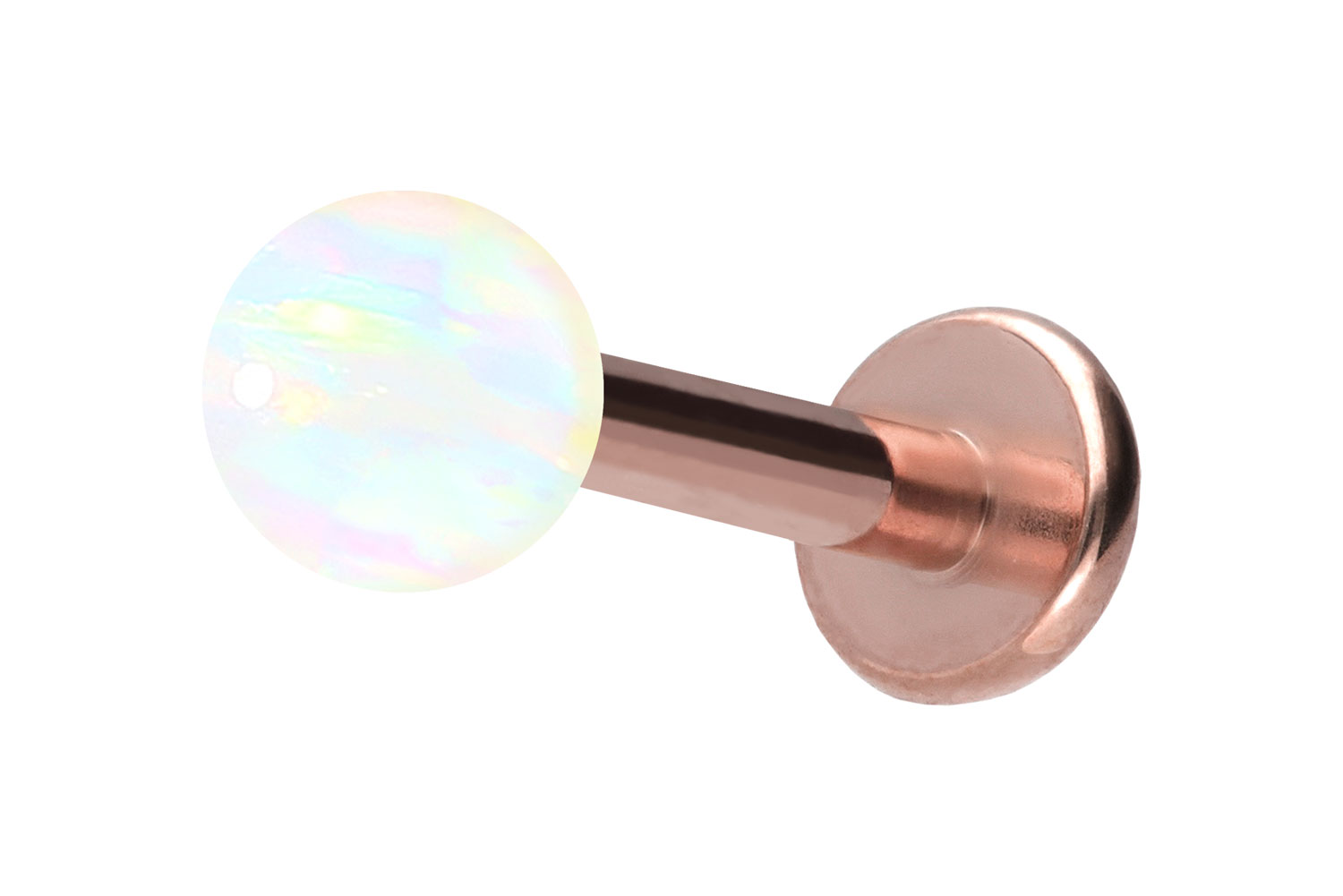 Titan Labret Piercing mit Innengewinde SYNTHETISCHER OPAL